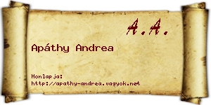 Apáthy Andrea névjegykártya